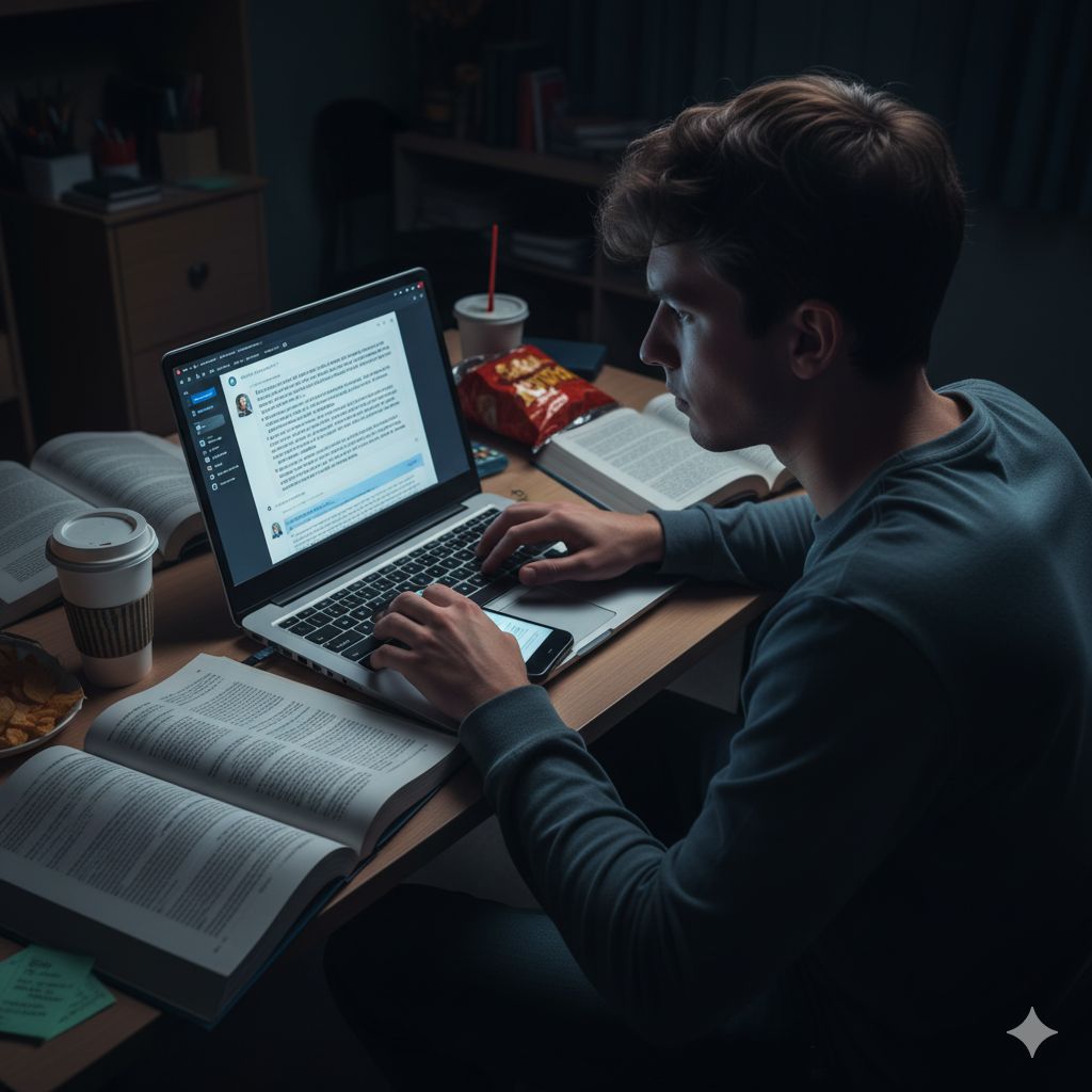 Student with AI-generated answers